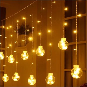 

Creative Mulitcolor 3M 12LED Bubble Glass Ball String light 220V EU/US Plug Decoration Christmas Flashing String Curtain Lights