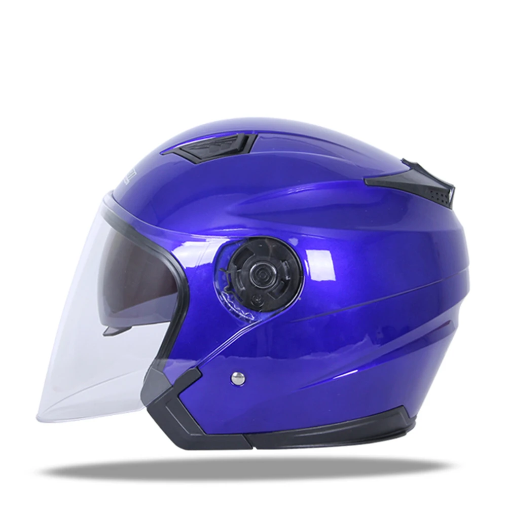 Мотоцикл Jiekai шлем Casco Мото шлем мотоциклетный шлем для мотокросса открытый шлем Ретро винтажный шлем - Цвет: Синий