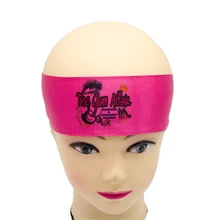 Лого на заказ, розово-красные повязки для волос, атласная повязка на голову, женский шарф для волос, повязки на голову