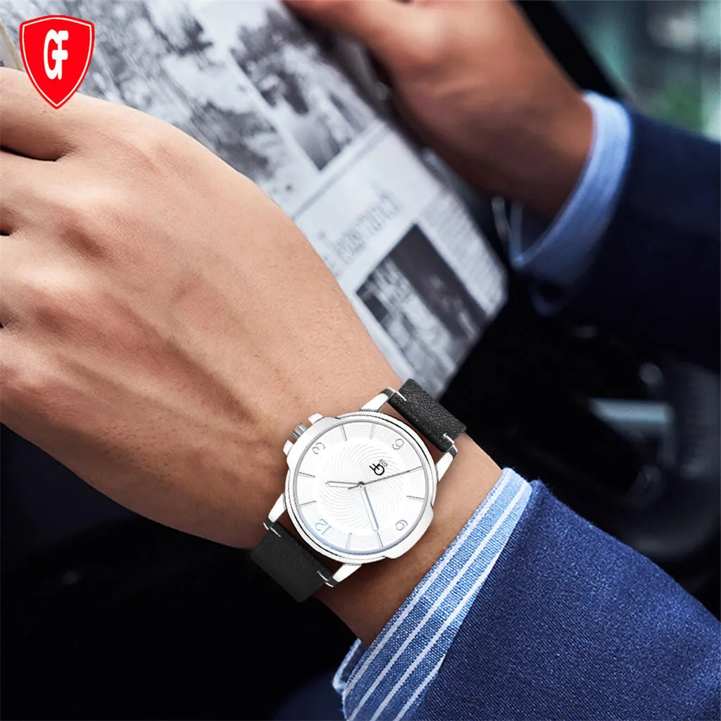 

Fashion Style Watch Men Scale Digital Dial Quartz Wristwatches Men' s High Quality Leather Strap Clock Hot Erkek Kol Saati@50