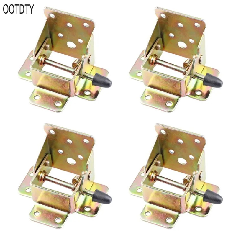 

OOTDTY 4X Iron Locking Folding Table Chair Leg Brackets Hinge Self Lock Foldable Hinges