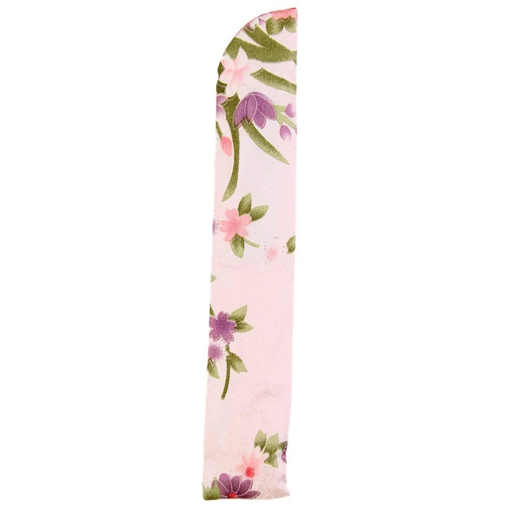 

Soft Silk Material Hand Fan Pouch Flower Pattern Printed Folding Fan Cover Pink