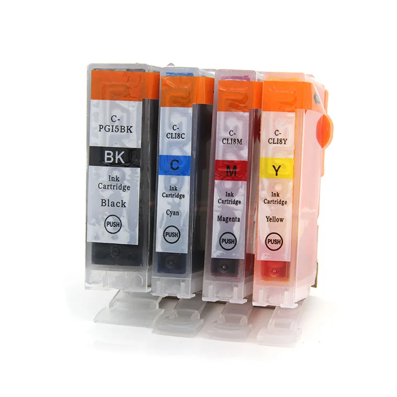 

XIJIN 4x Ink PGI-5BK CLI-8 C/M/Y with Chip Full Ink Compatible for Canon PIXMA iP3300 iP3500 MP510 MP520 MX700 Printer