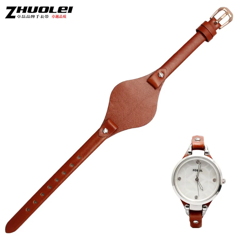 Prix Petite taille véritable bracelet en cuir plateau Gato montre ceinture gor fossiles ES4119 ES4176 ES3262 3077 modèles féminins 8mm + outils bretelles
