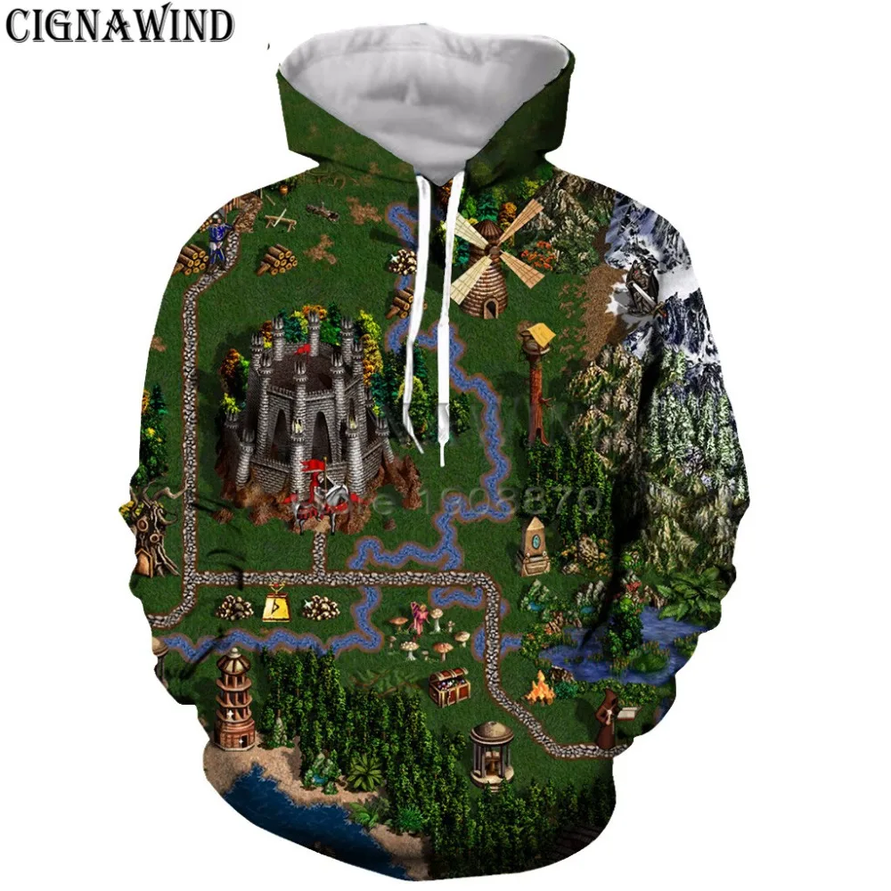 

Classic game heroes of might and magic 3 hoodies men women 3D print south snake harajuku style streetwear unisex tracksuit tops