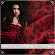 Летний стиль красный черный шелк ткань шелк шифон леопард серия Лоскутная ткань для одежды для шитья(1 метр