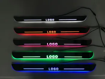 EOsuns LED 移動ドアスカッフポイントで Nerf バー & ランニングボードドア敷居光オーバーレイライニングメルセデス · ベンツ C クラス w205 2014-15