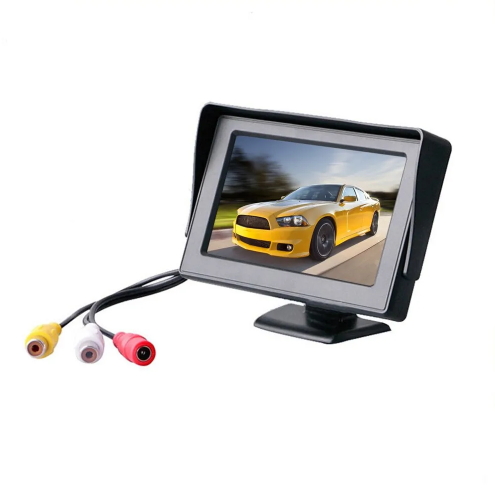 

4.3 Inch LCD Car Monitor with HD Rear View Camera and Cables LED Night Vision Wired Car Automobile Parking Kit