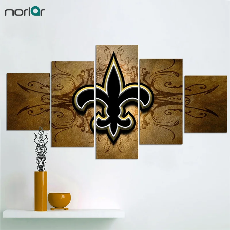 New Orleans Saints Wall Decor Home Decorating Ideas 5 Pieces Prints New Orleans Saints Fans Hot Canvas Painting Wall