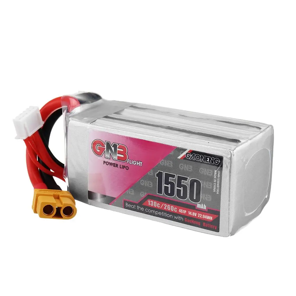 Gaoneng 14 8 V 1550mah 130C 4S Lipo батарея XT60 разъем для Emax HAWK 5 FPV RC модели запасные части DIY
