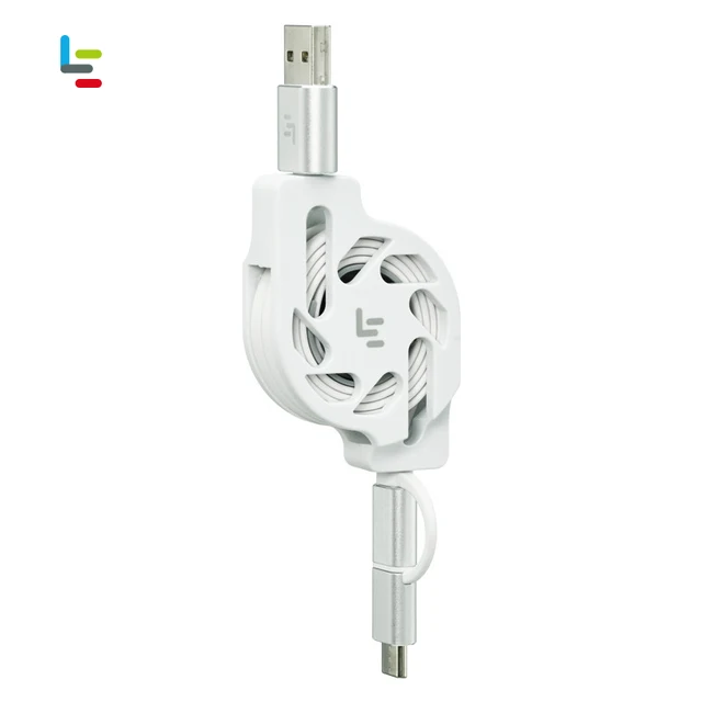 LeEco Original Universal Multi-function 2 in 1 Micro USB&Type C Telescopic Data Lines 1M Flexible Moible Phone Charging Cables