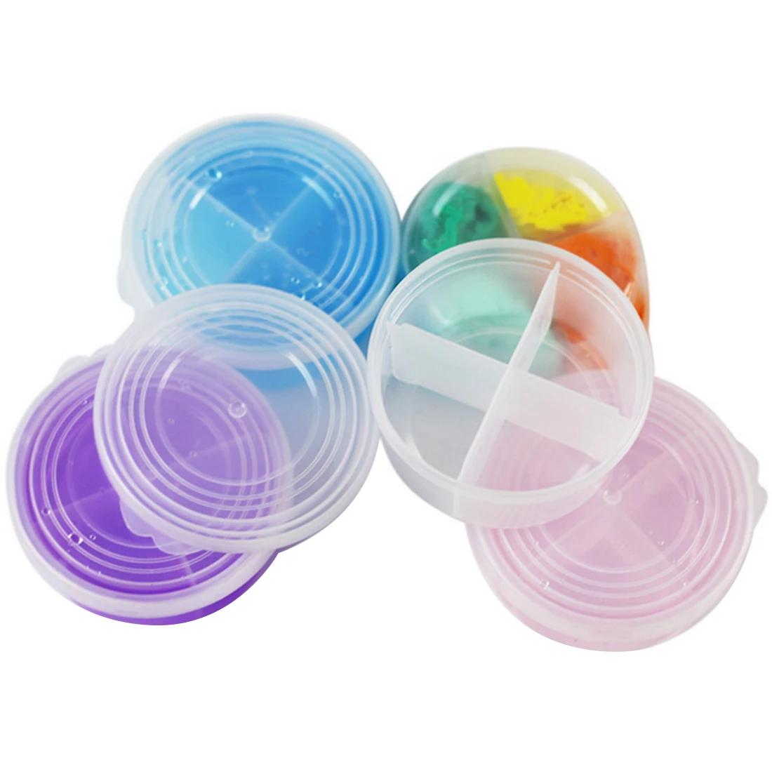 

4 Grids Mini Rounded Pill Case Medicine Boxes Travel Home Medical Drugs Tablet Empty Container Home Jewelry Holder Cases