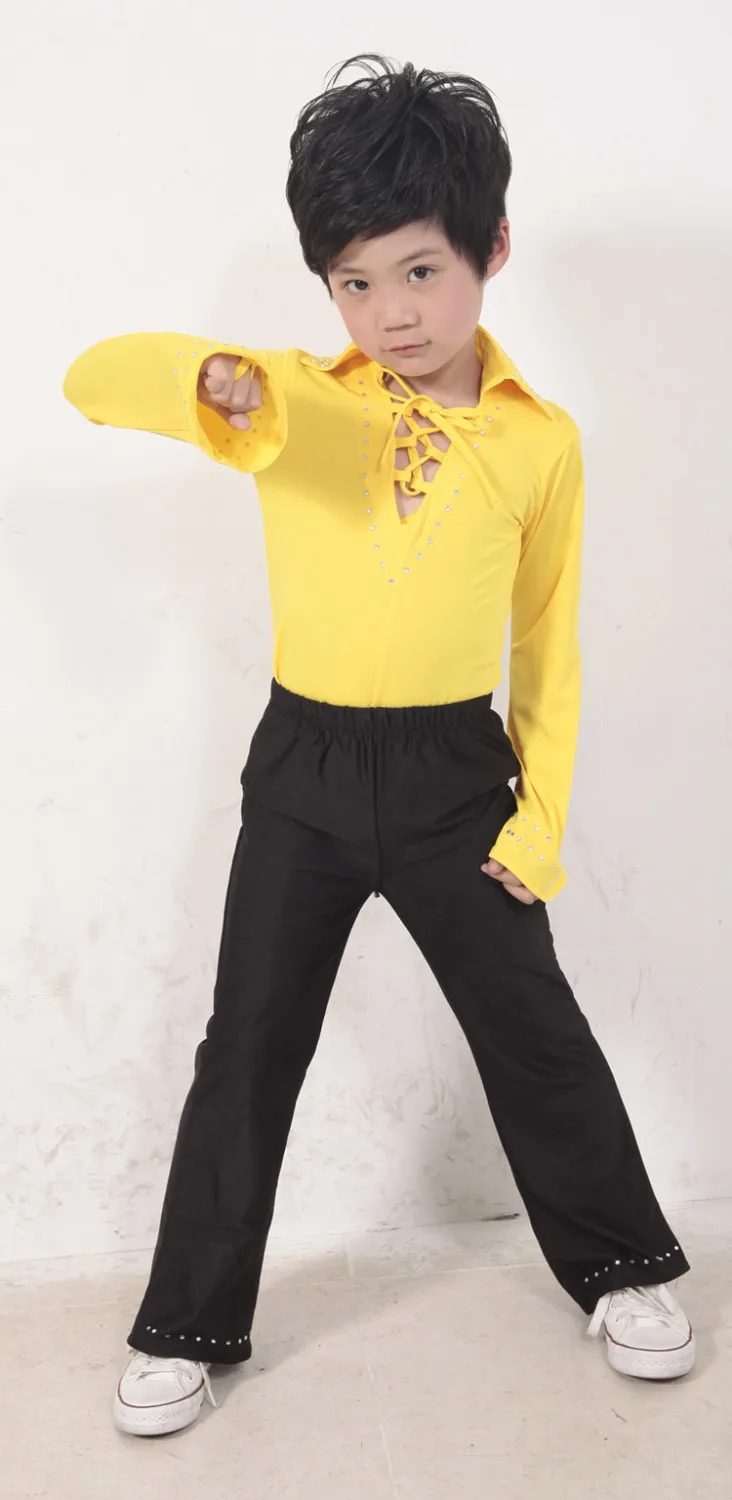 new Boy Latin Dancewear Latin Dance Shirt+pants Ruffly Ballroom Stage