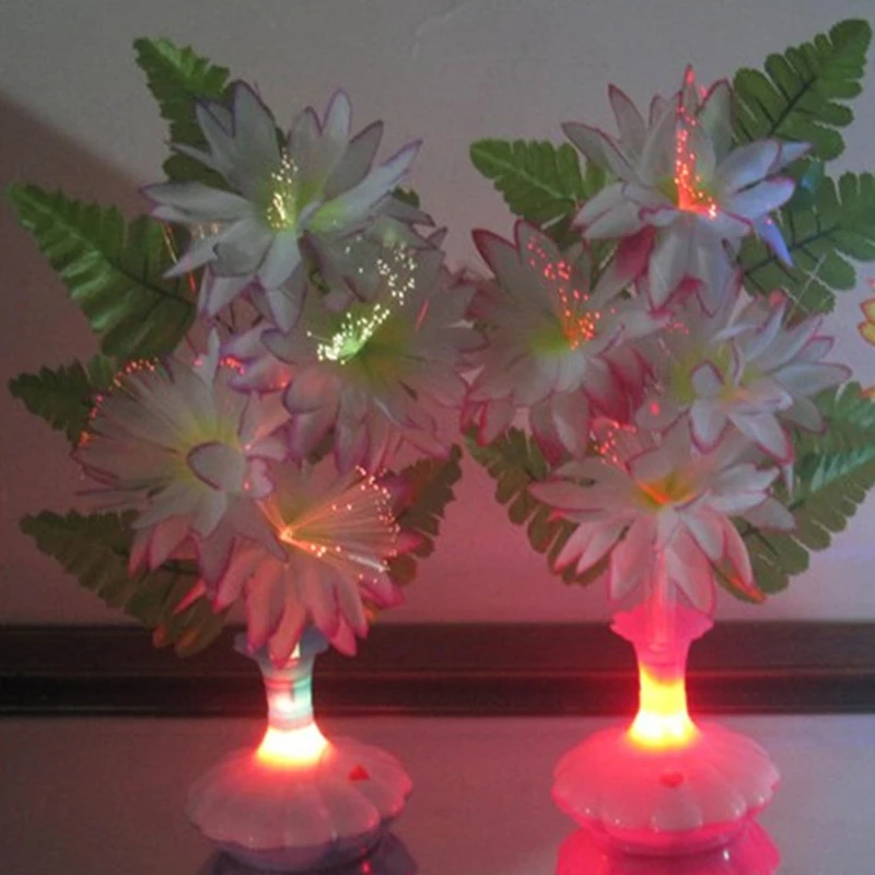 1 PC New LED Artificial flower Optical Fiber Lamp Flower Calla Lily Vase Night Light Decoration for Home Party Decor