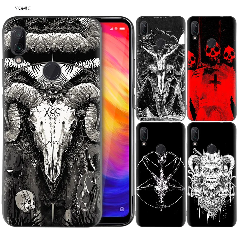 

Silicone Coque Case for Xiaomi Redmi Note 7 6 5 Pro Mi A1 A2 8 Lite 9 GO Poco F1 S2 4 4X Plus Satanic Skull