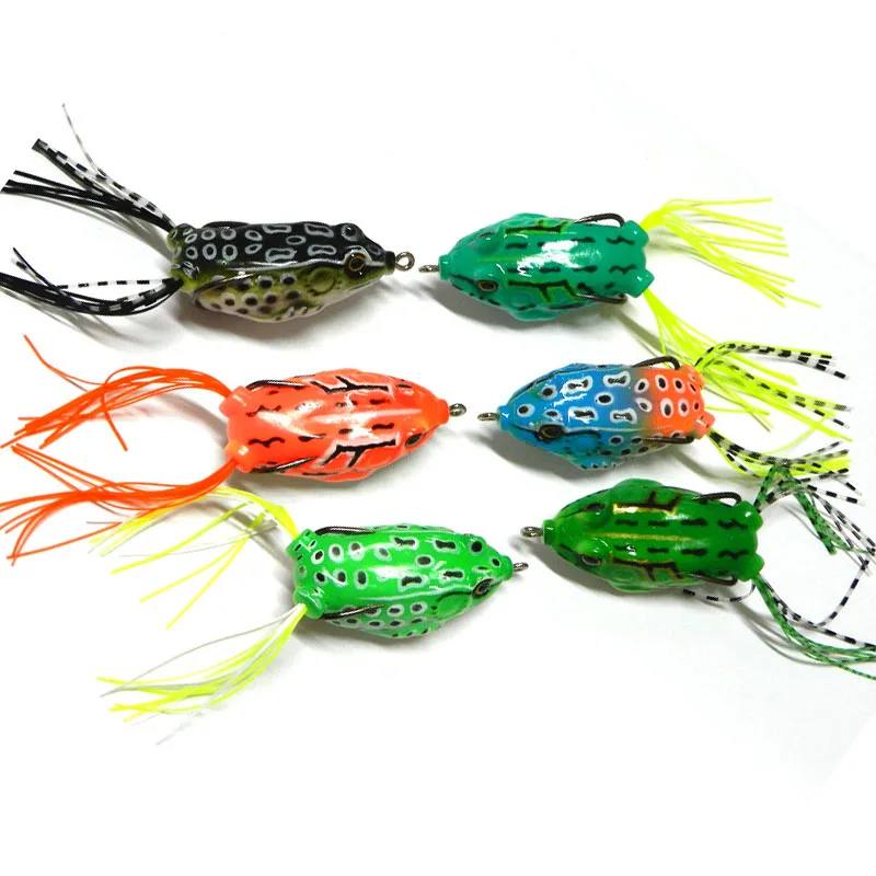 30pcs Topwater 5.5CM 12.5G Salmon Walleye Crappie soft frog fishing