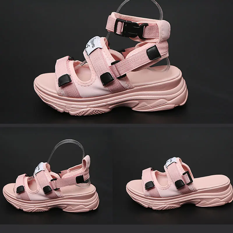 NKAVQI Women Sandals 2019 Summer High Heels Sandals Women Chunky Sandal Wedge Platform Shoes Casual Summer Sandal Slippers