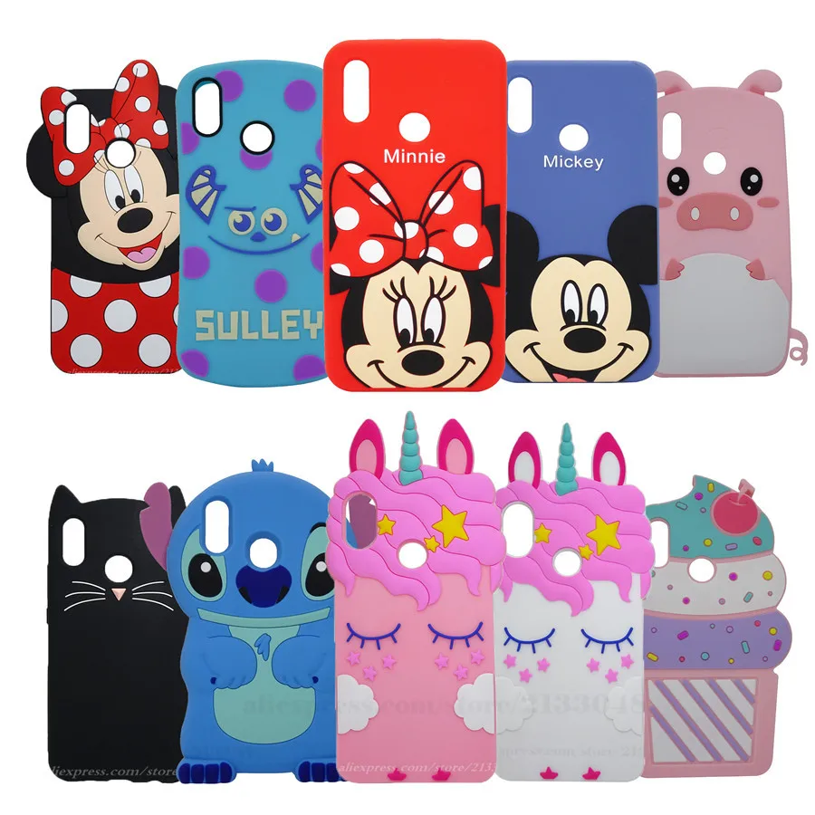 3D Cartoon Minnie case For Huawei Y7 2019 Case Silicone Cover Prime Pro Y72019 6.26 inch |