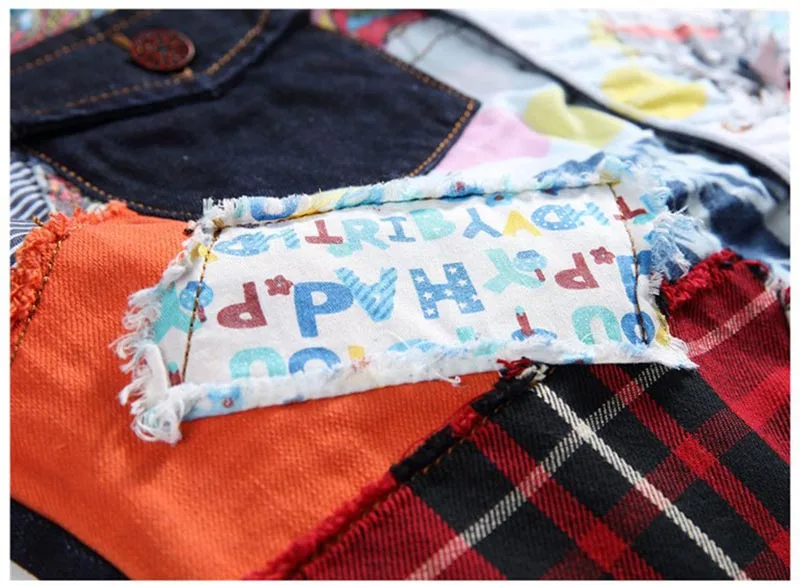 Mcikkny Fashion Men's Denim Vest Patch Design Jeans Waistcoats Washed Sleeves Jackets For Male Colorful Patchwork Size XL-2XL  (4)