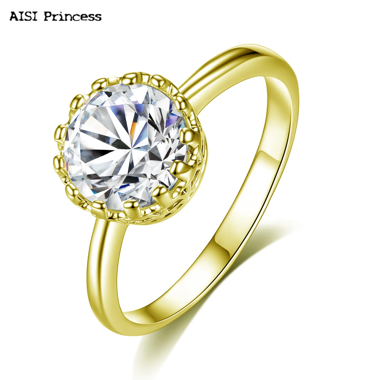 

Simple Gothic Crown Crown Ring Fashion European and American Personality Crystallized Cubic Zirconia Female Ring