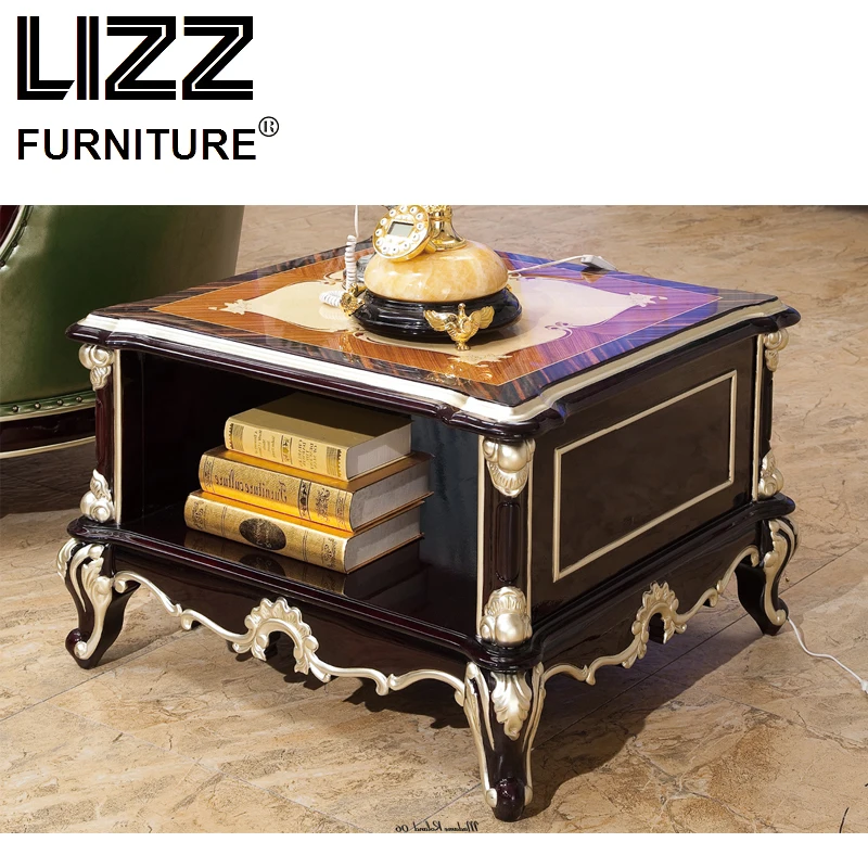 Marble Side Table Living Room Furniture Set Royal Furniture Antique Style TV Cabinet Stand Muebels Ends Table Coffee Table