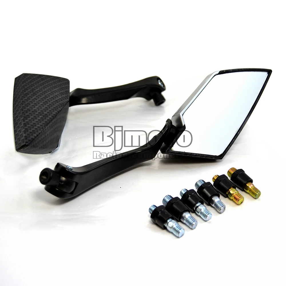 RM 033 CF BK One Pair Diamond Motorcycle Side Mirror Carbon Fiber Color