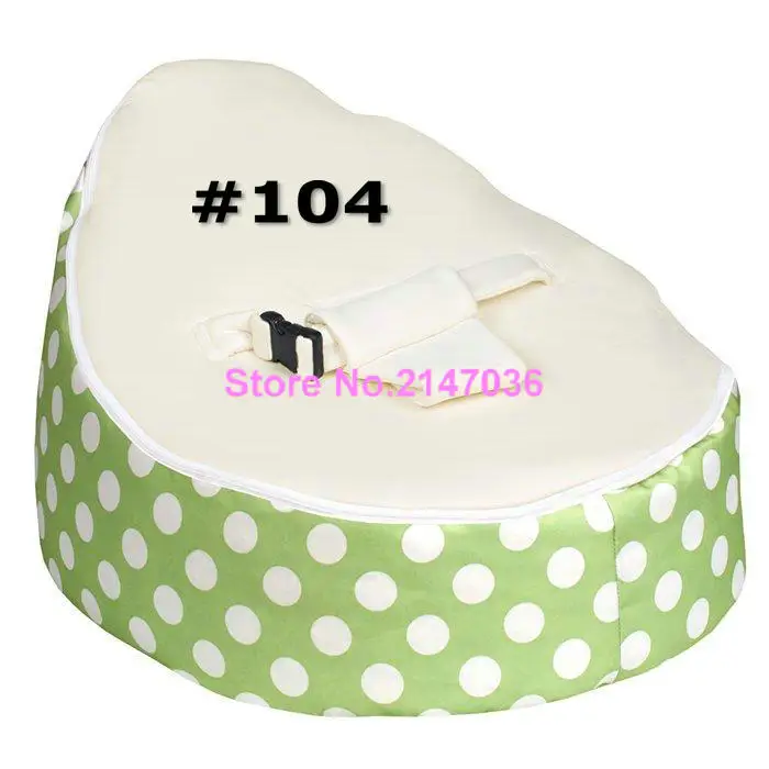 Green polka with blue / white / pink harness seat Designer hot-sale baby bean bag