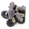 4 unids/set invierno zapatos para perros pequeños de cuero cálida perro nieve botas Pug Chihuahua gato zapatos de productos para mascotas ► Foto 3/6