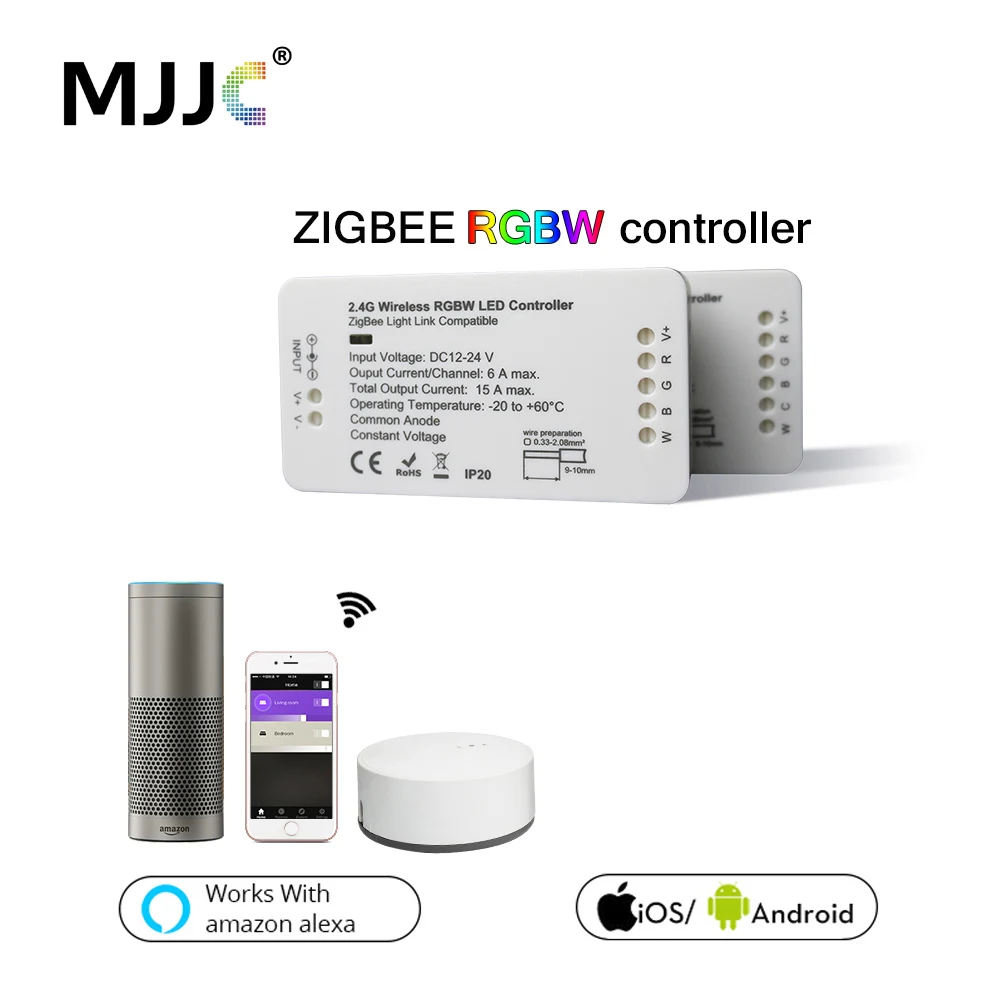 Светодиодный RGB контроллер Zigbee CCT WW/CW светодиодный постоянный ток 12 В 24 полос ZLL