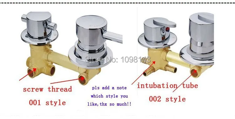 Настройка 2/3/4/5 способов водоотводная Труба латунный душевой кран, в 2-х стилях винт или интубации Медь душевая кабина душевая комната смесительный клапан