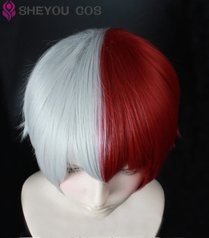 Мой Boku no Hero Academia шото Тодороки Shouto короткий серебристый белый и красный