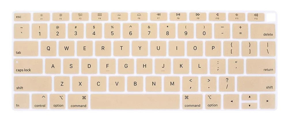 Redlai английская(США) клавиатура крышка облегающий рукав для MacBook Air 13 A1932 с retina fit Touch ID мягкая ТПУ клавиатура протектор - Цвет: Золотой