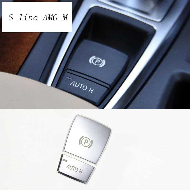 

For BMW x5 x6 e70 e71 f15 F16 F25 F26 F10 F07 F01 F02 Car Styling Central Handbrake Auto H Button Decorative Cover Stickers Trim