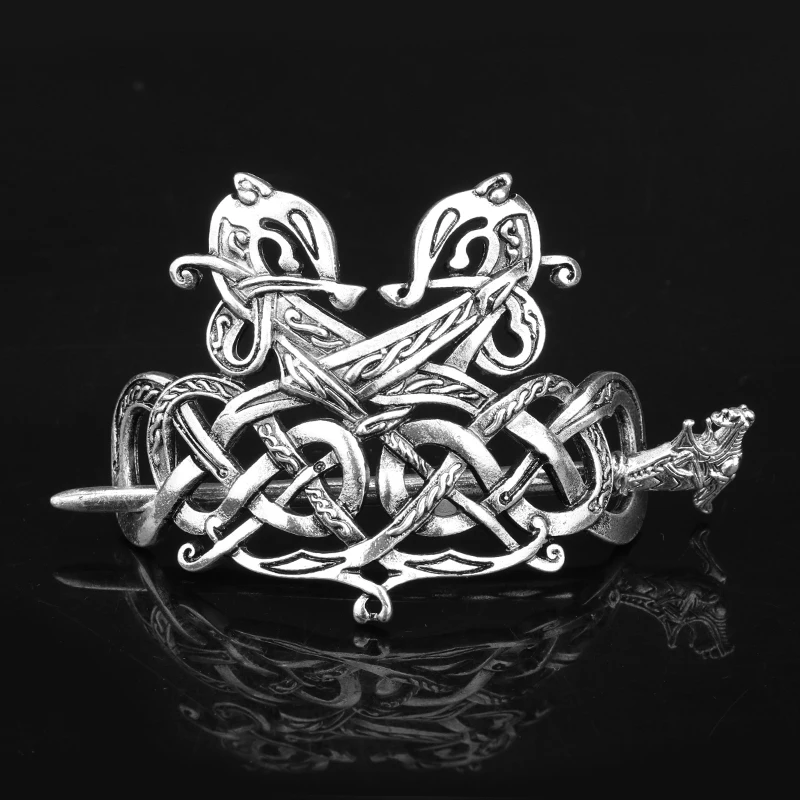 Заколка для волос Viking Celtics Knots Crown, винтажная металлическая заколка для волос с драконами, заколка для волос, ювелирные аксессуары для волос для женщин и девушек