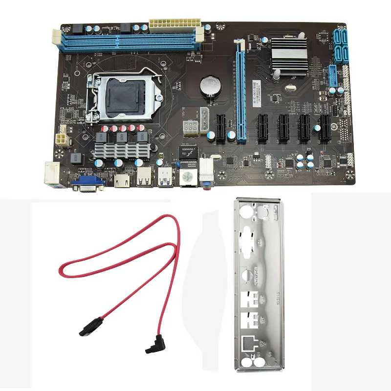 6GPU Биткойн Майнинг материнская плата 6 шт. Riser PCI-E Express Card PCIE 1x to 16x адаптер удлинитель USB 3,0 кабель для Rig LTC машина