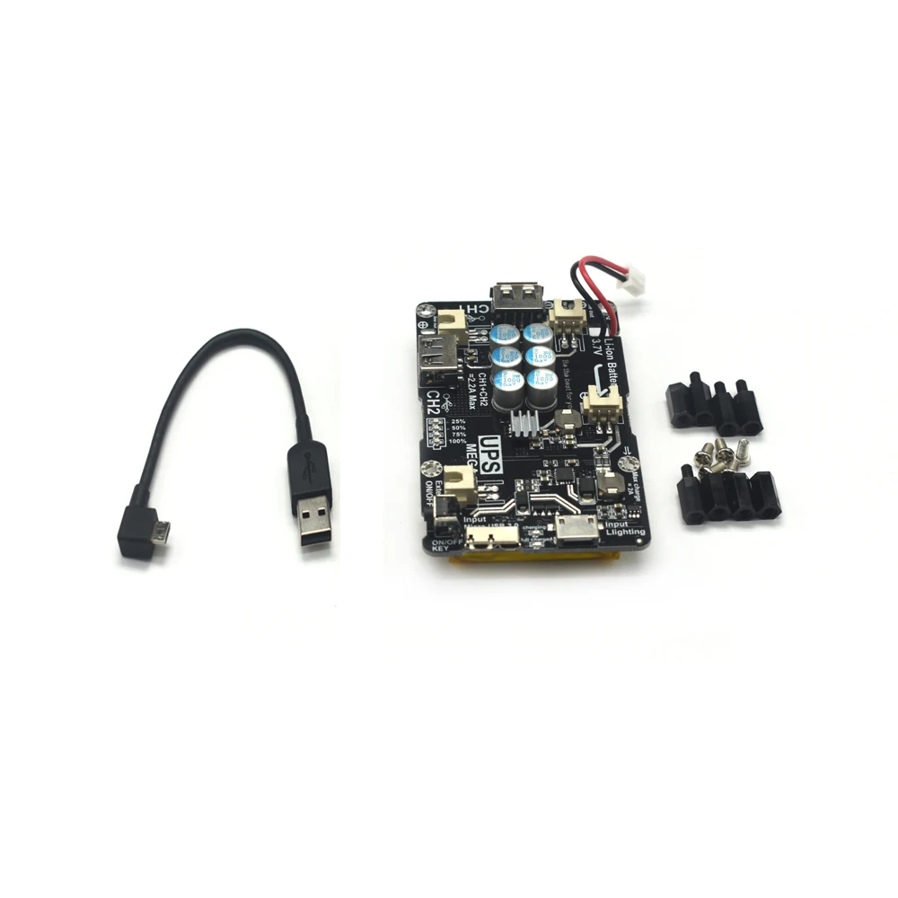 Двойной выход USB Raspberry UPS Pi мобильное питание для 3B +/3B/2B плата поддержка iPhone USB3.0