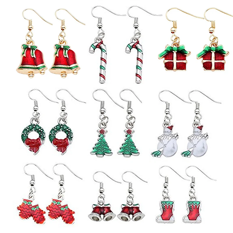 

Hot 2018 New Christmas Earrings For Women Red gloves Pendants drop Earrings Female Christmas fashion Jewelry