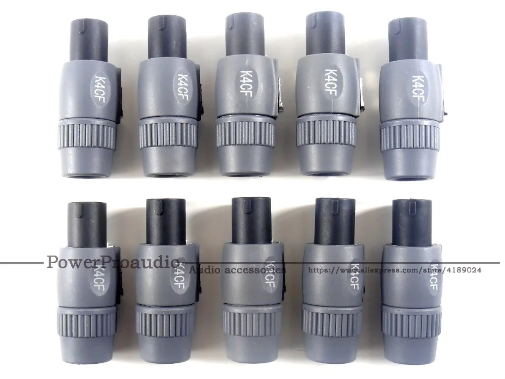 

10pcs/lot use for Neutrik NL4FC Professional 4-core Speakon connector speaker plug Gray