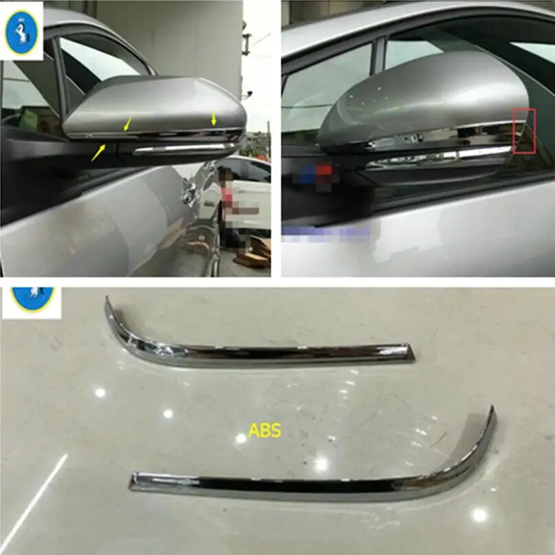 Yimaautotrims Auto Accessory Side Door Rearview Mirror Overlay Strip Cover Trim 2 Piece Fit For Toyota Prius Prime PHV 2017 2018 |