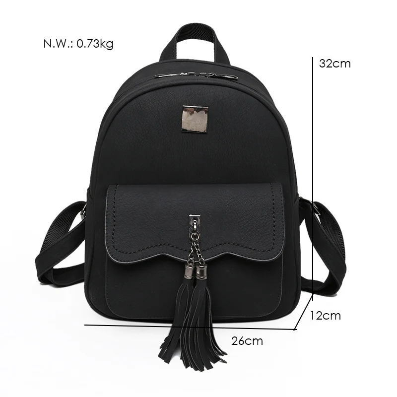 JANESPRI 2018 New Tassel Women Backpacks PU Leather Lady Backpacks High Quality Fashion Girls Backpack Cute School Bag Mochilas (1)