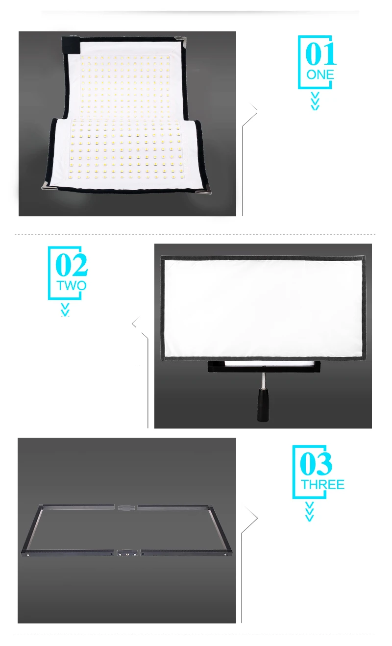 Travor гибкий светодиодный видео светильник двухцветный FL-3060A размер 30*60 см CRI 95 3200K 5500K с пультом дистанционного управления 2,4G для видеосъемки