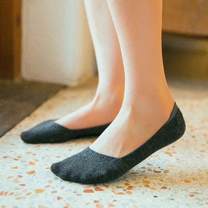5 Pairs Shallow Women Slipper Sock Unisex Cotton Ankle Sock Women