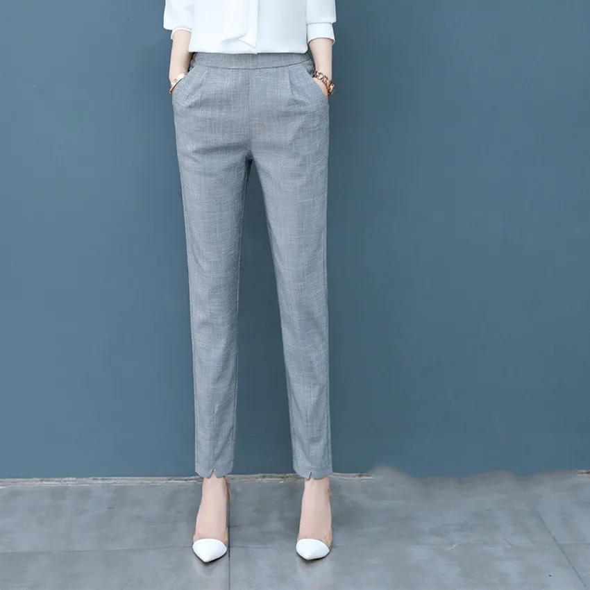 

Spring Autumn Pants Plus Size S-3XL Trousers Women Casual Office Lady Harem Pant Mid Waist Slim Work Pants Pantalon Femme