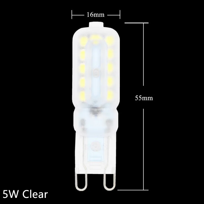 10 piezas 2835 Mini G9 LED lámpara 220 v 3 W 5 W Lampada bombillas LED vela proyector Lamparas LED g9 Dimmable de la lámpara