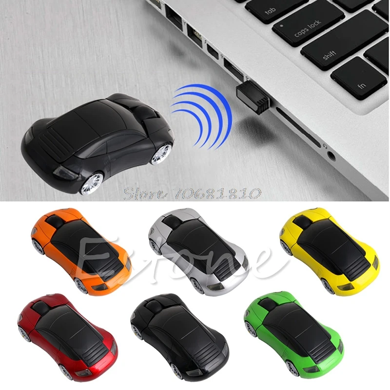 

2.4G 1600DPI Mouse USB Receiver Wireless Light LED Car Shape Optical Mice