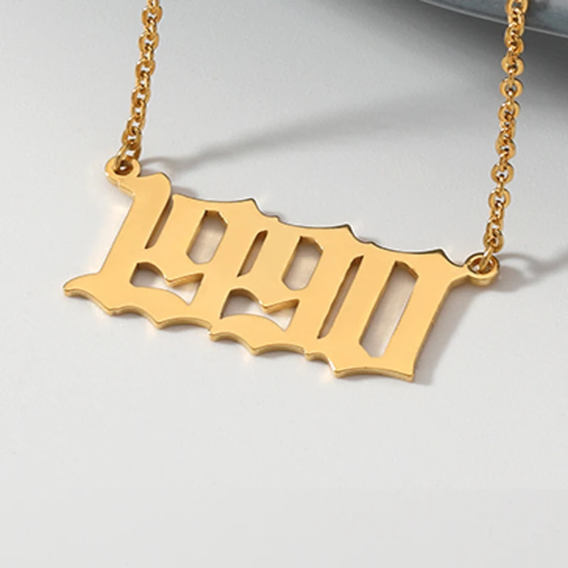 

Custom jewelry accessories Date Year Number Necklace for Women 1996 1997 1998 1999 from 1990 to 2000 Personalized Pendants