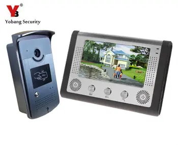 

Yobang Security 7" Video Intercom Door Phone Doorbell Kit LCD Monitor Night Vision Wired Apartment Audio Visual 2 Way Intercom