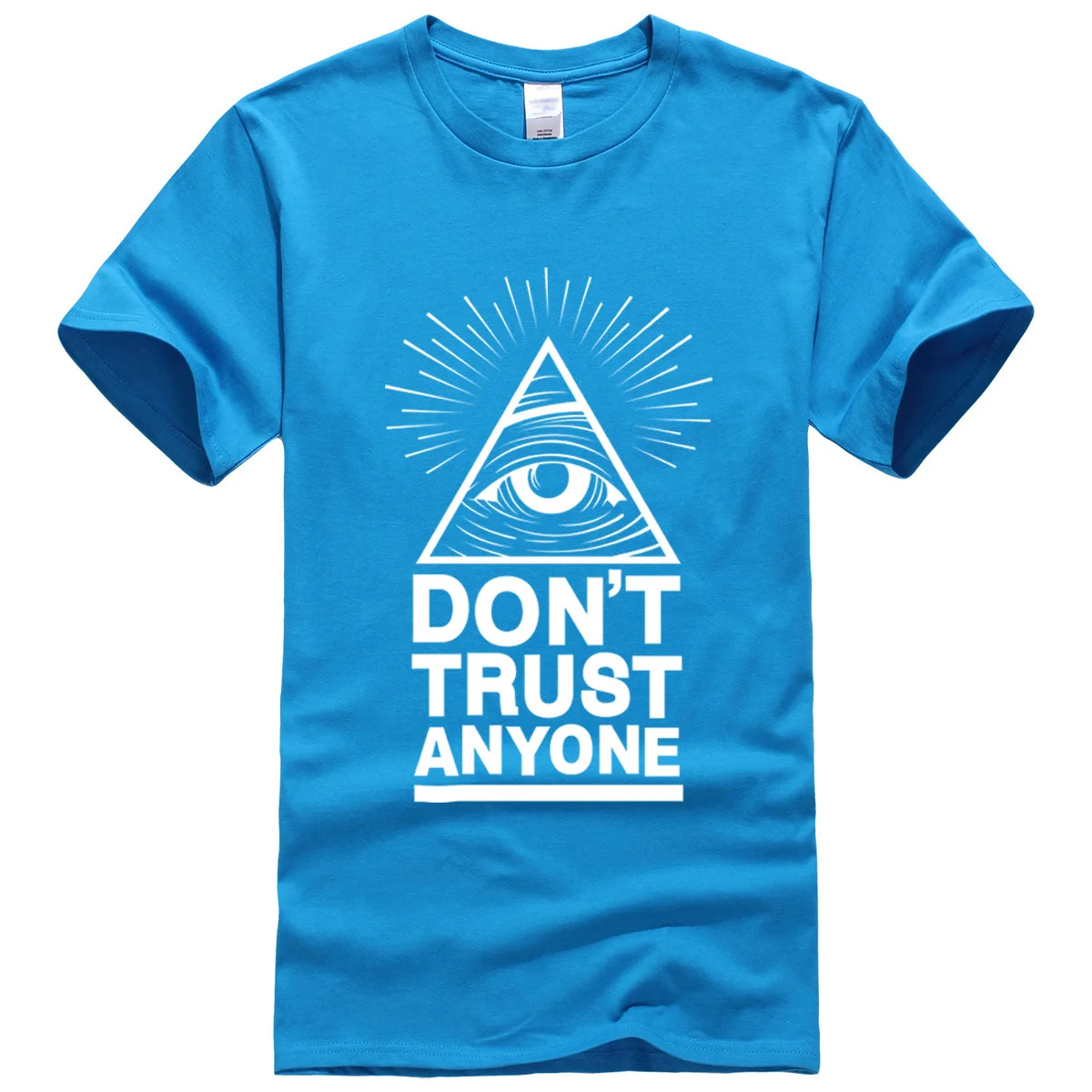 Лето, новинка, мужские футболки, Dont Trust Anyone Illuminati All Seeing Eye, футболка с буквенным принтом, Мужская футболка, повседневные топы, футболки