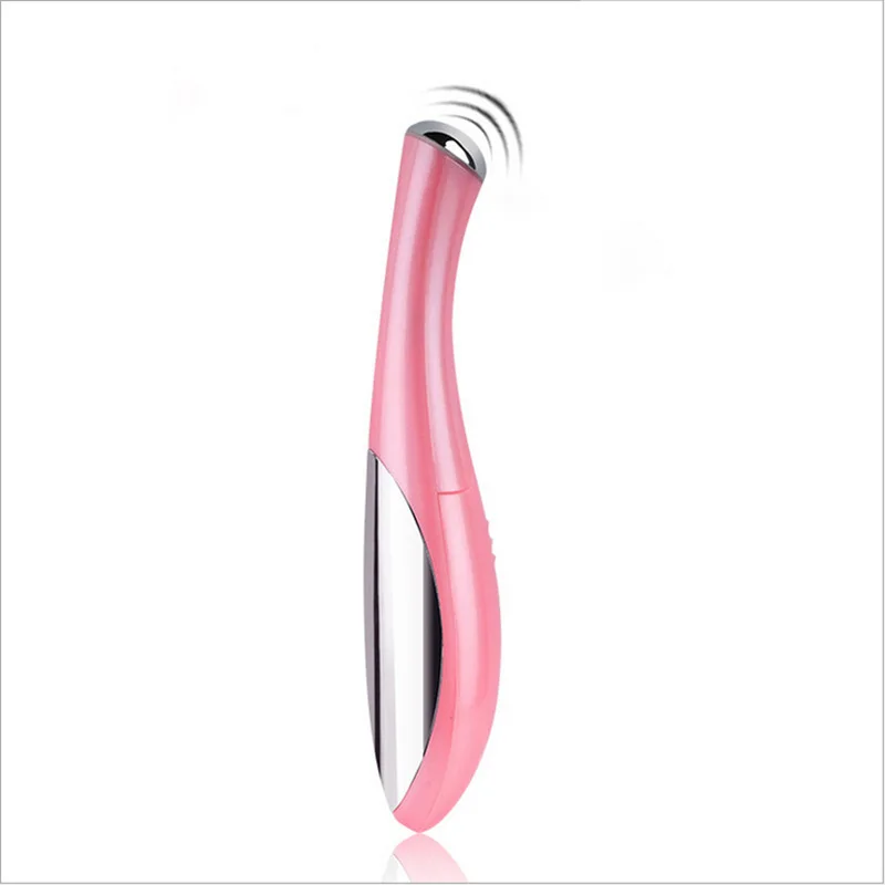 Электрический массажер для глаз, мини-средство для удаления морщин и темных кругов, антивозрастной массажер, Вибрационный инструмент лифтинга лица с отрицательными ионами - Цвет: Pink