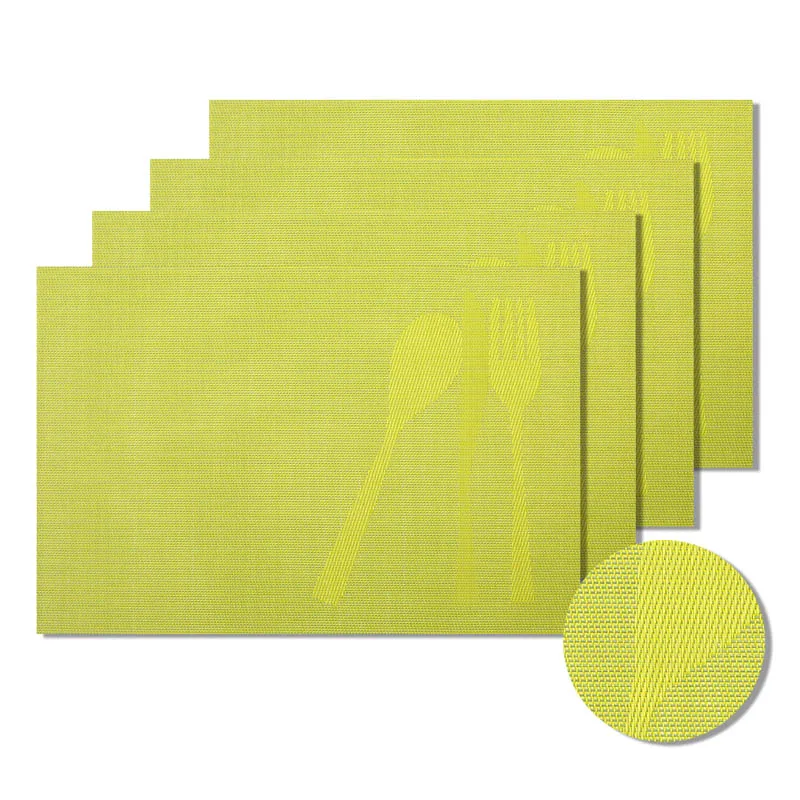 4pcs/Set Spoon and Fork Pattern Kitchen Table Mats 45x30cm PVC Placemats for Dining Table